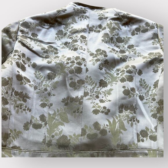 Rickie Freeman Teri Jon Nites Size 14 Light Green Brocade Vintage Blazer Jacket - Picture 5 of 16